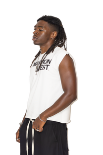 MW LOGO MUSCLE TEE - CHALK