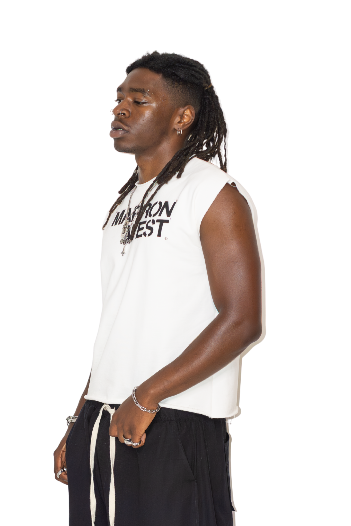 MW LOGO MUSCLE TEE - CHALK
