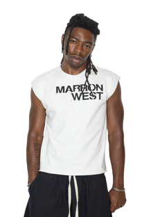 MW LOGO MUSCLE TEE - CHALK