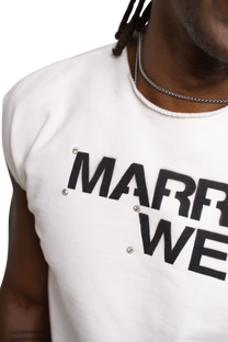 MW LOGO MUSCLE TEE - CHALK