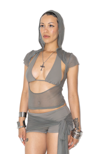 HAVEN HOODED TOP - ASH