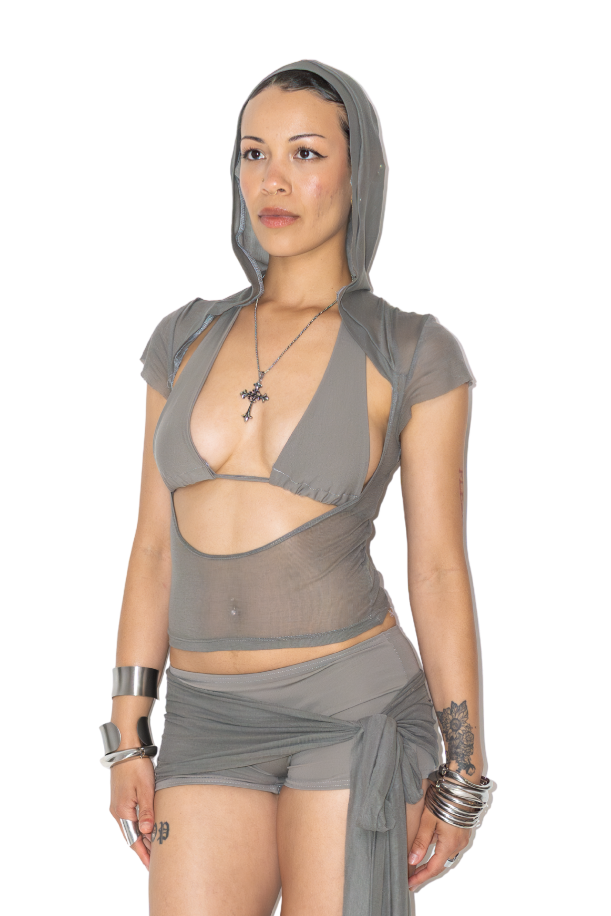 HAVEN HOODED TOP - ASH